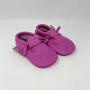 Freshly Picked Baby Shoes Fringe Moccasin Toddler Girls 10 Mini Sole Bright Pink